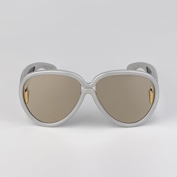 Loewe x Paula’s Ibiza Sunglasses – Metallic White Pilot Gold Mirror LW40132I 24C - Picture 4 of 11